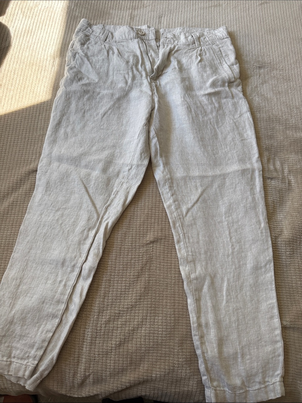 Zara Light Cream Linen Casual Pants Men